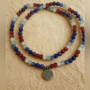 ✨ 7 Chakra Double Rope Mala Bracelet–Necklace